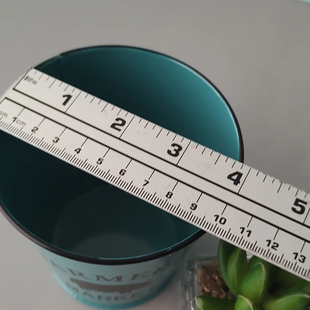 Metal Bucket   color green  And White with 3   decorative  2 Plains brand New